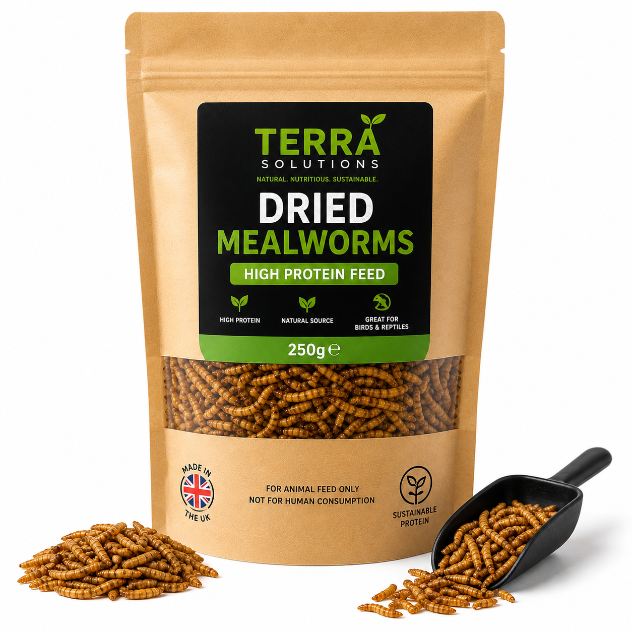 Dried Mealworms 250g – Reptile Feed | Terra Solutions